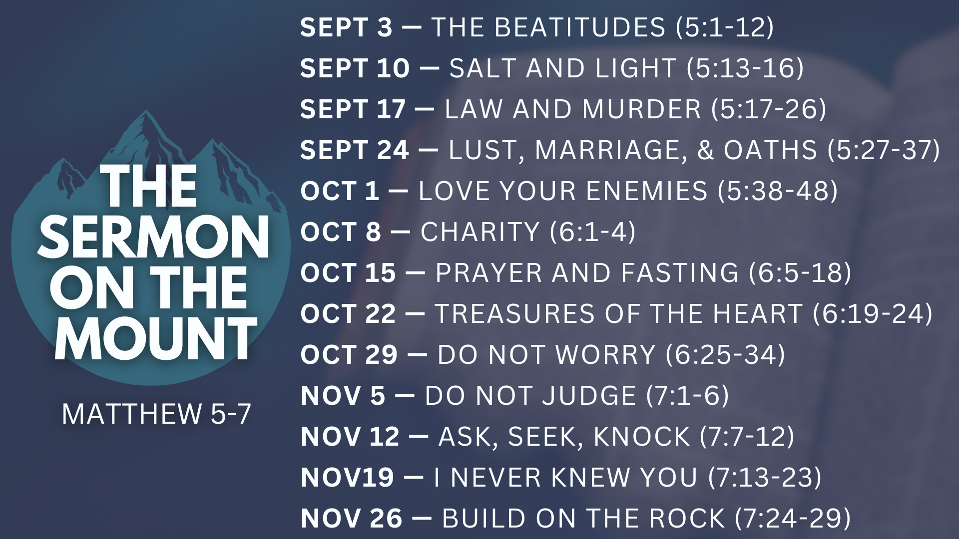 Do Not Worry (Matt 6:25-34)